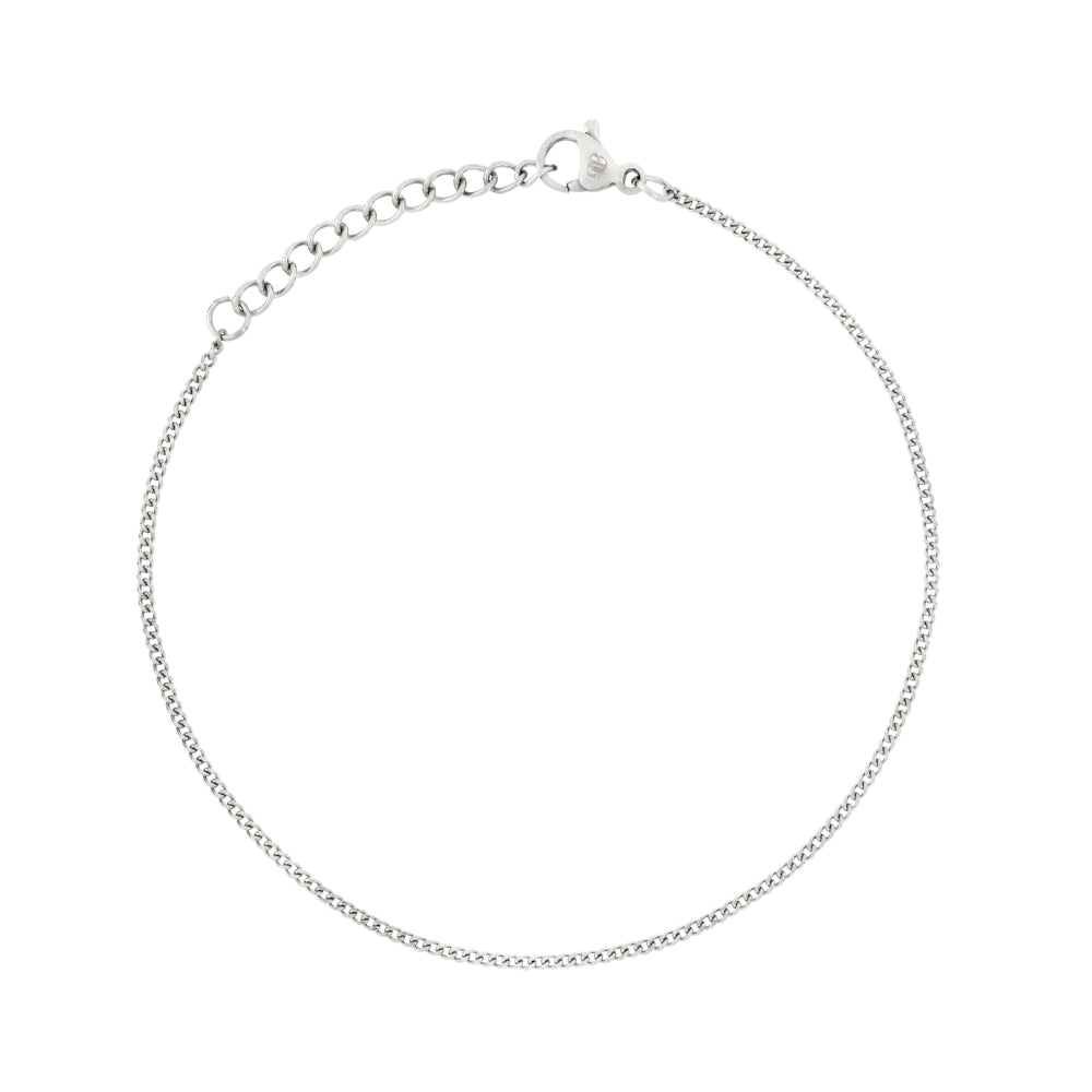Silver Thin Cuban Bracelet (1.5mm)